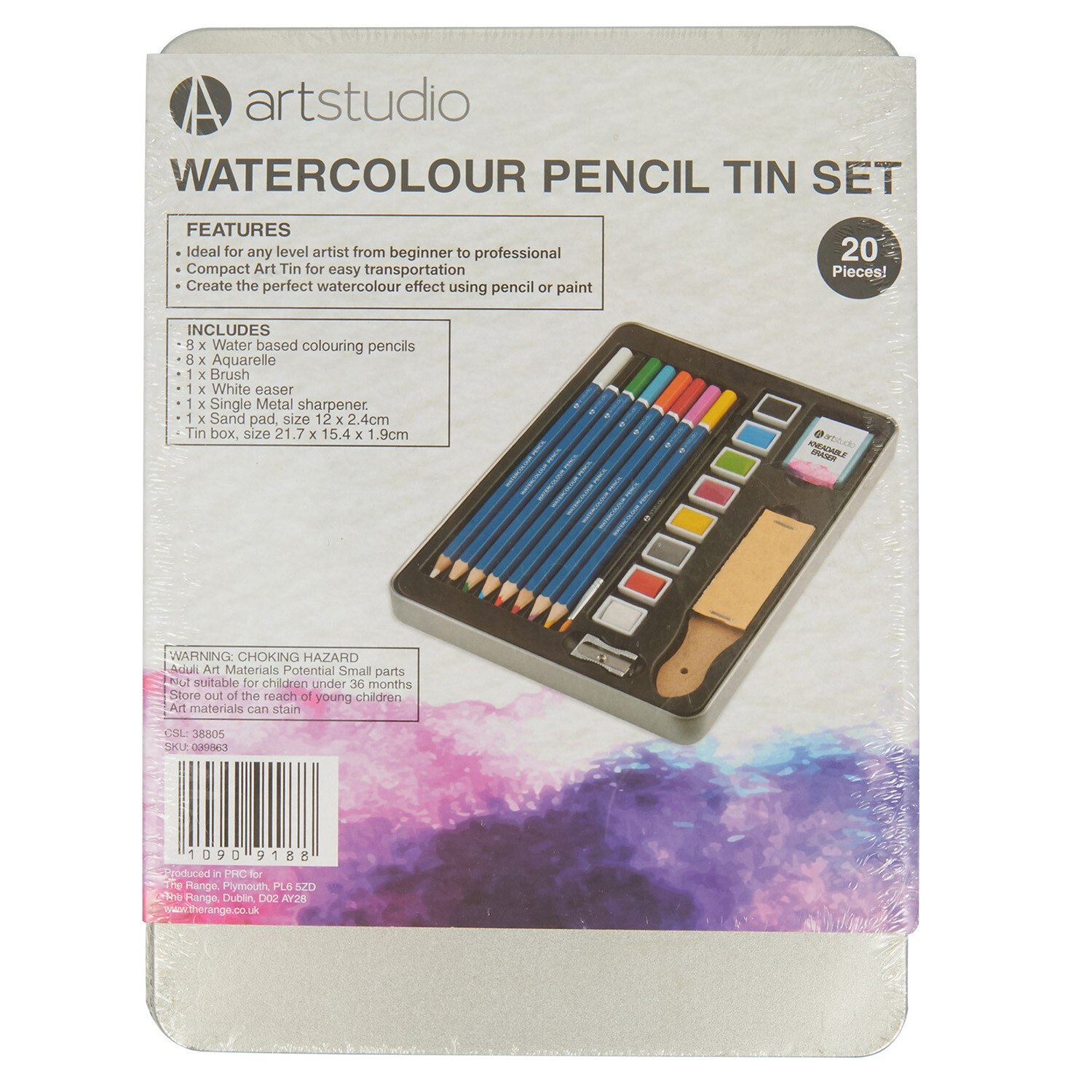 Art Studio Watercolour Pencil Tin Set Image 2