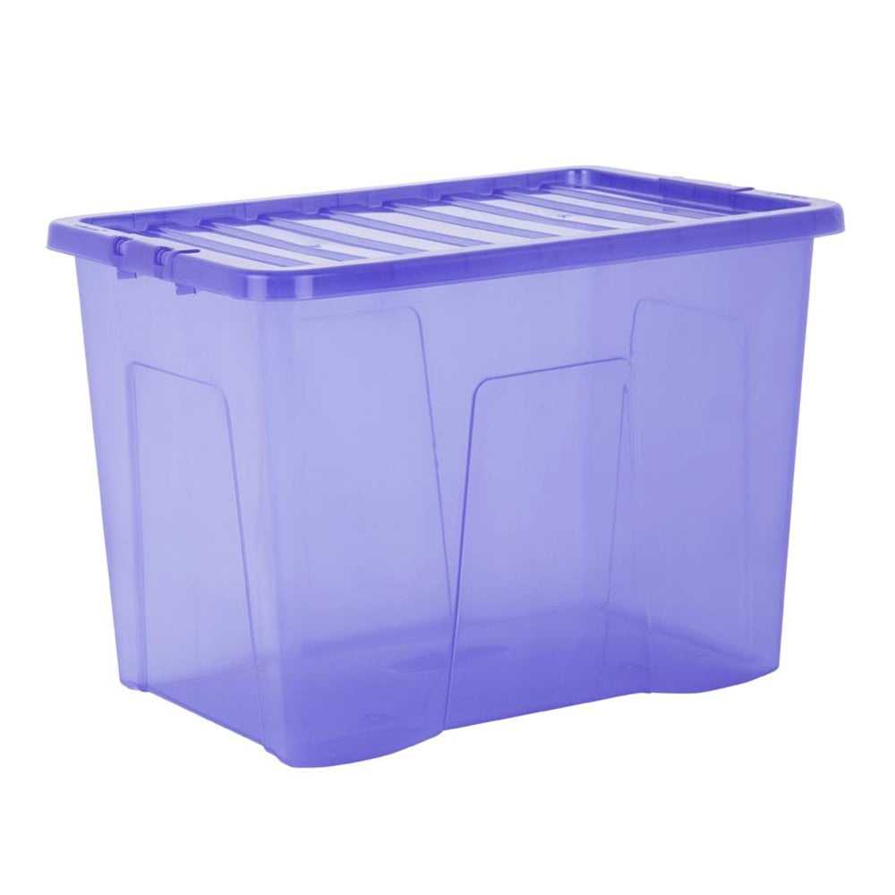 Wham 80L Blue Crystal Storage Box and Lid 4 Pack Image 3