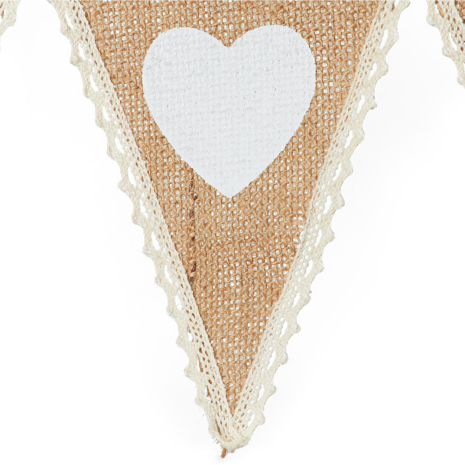 Hessian & Lace Heart Bunting - Natural Image 2