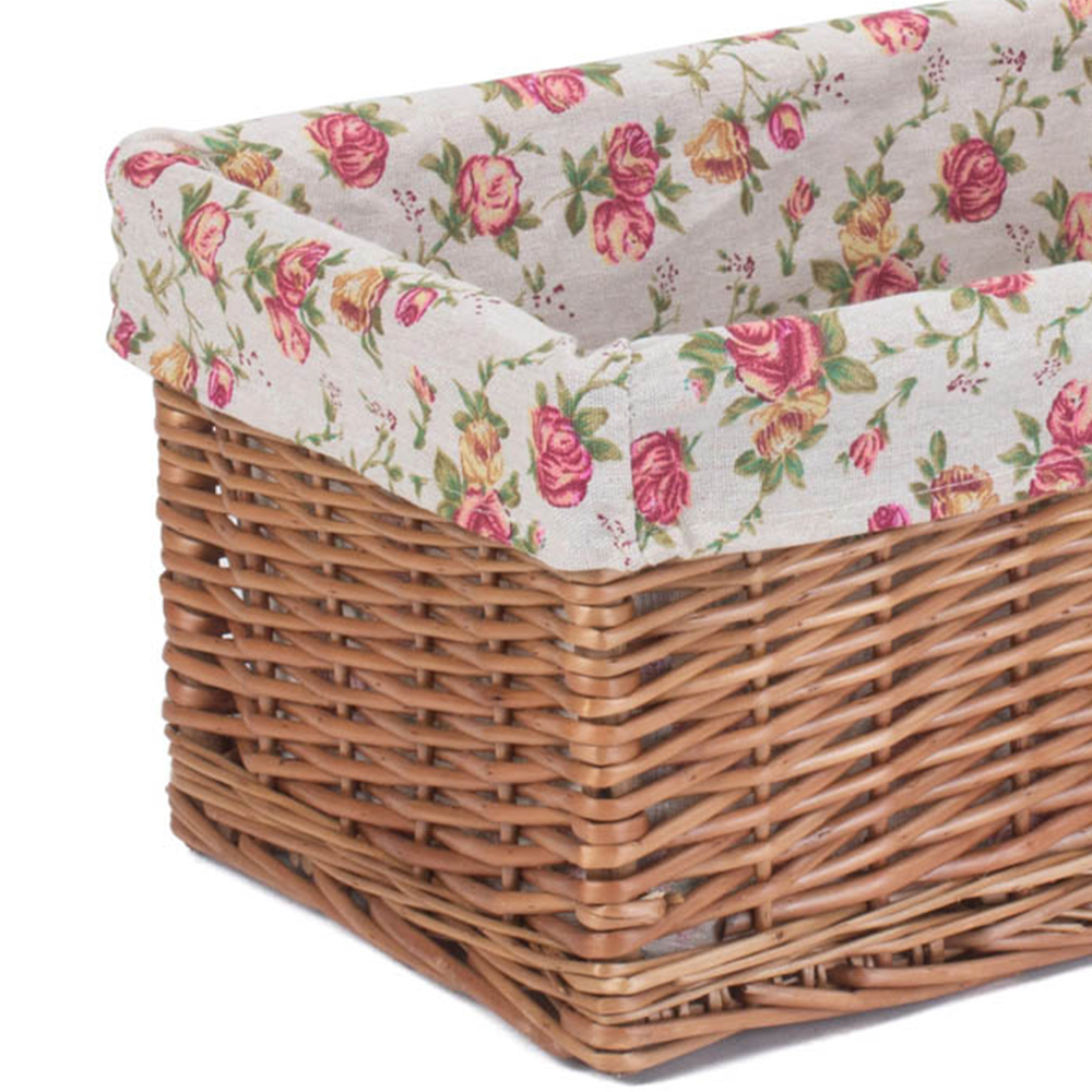 Red Hamper Small Double Steamed Garden Rose Willow Storage Basket Image 2
