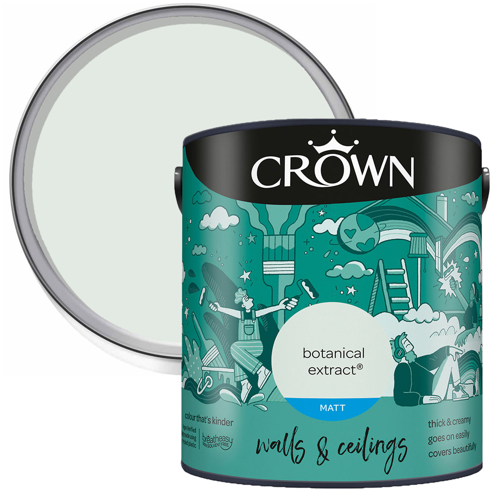 Crown Breatheasy Walls & Ceilings Botanical Extract Matt Emulsion Paint 2.5L Image 1