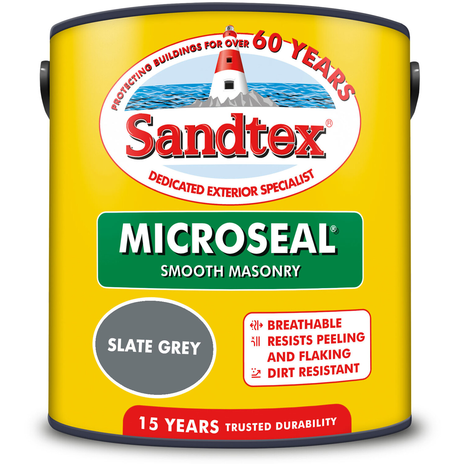 Sandtex Walls Slate Grey Microseal Smooth Masonry Matt Paint 5L Image 2