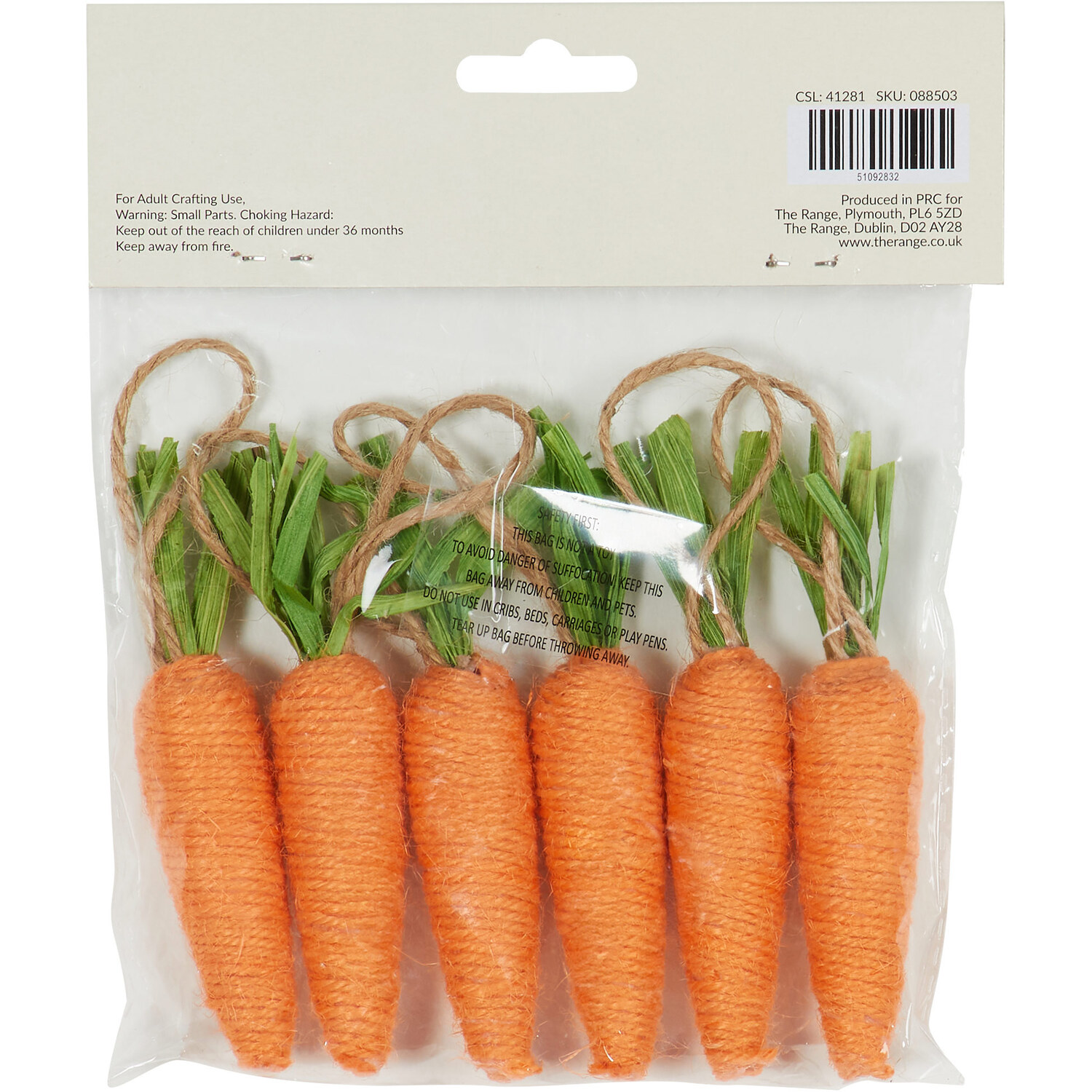 Easter Carrot Hanging Decoration 6 Pack Image 2