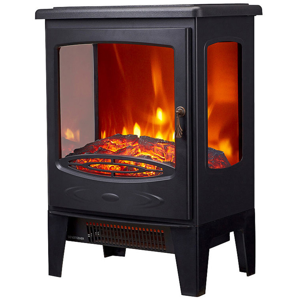 Neo Glass Black Flame Effect Electric Fire Image 1