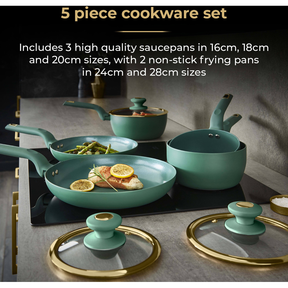 Tower 5 Piece Cavaletto Green Cookware Set Image 3