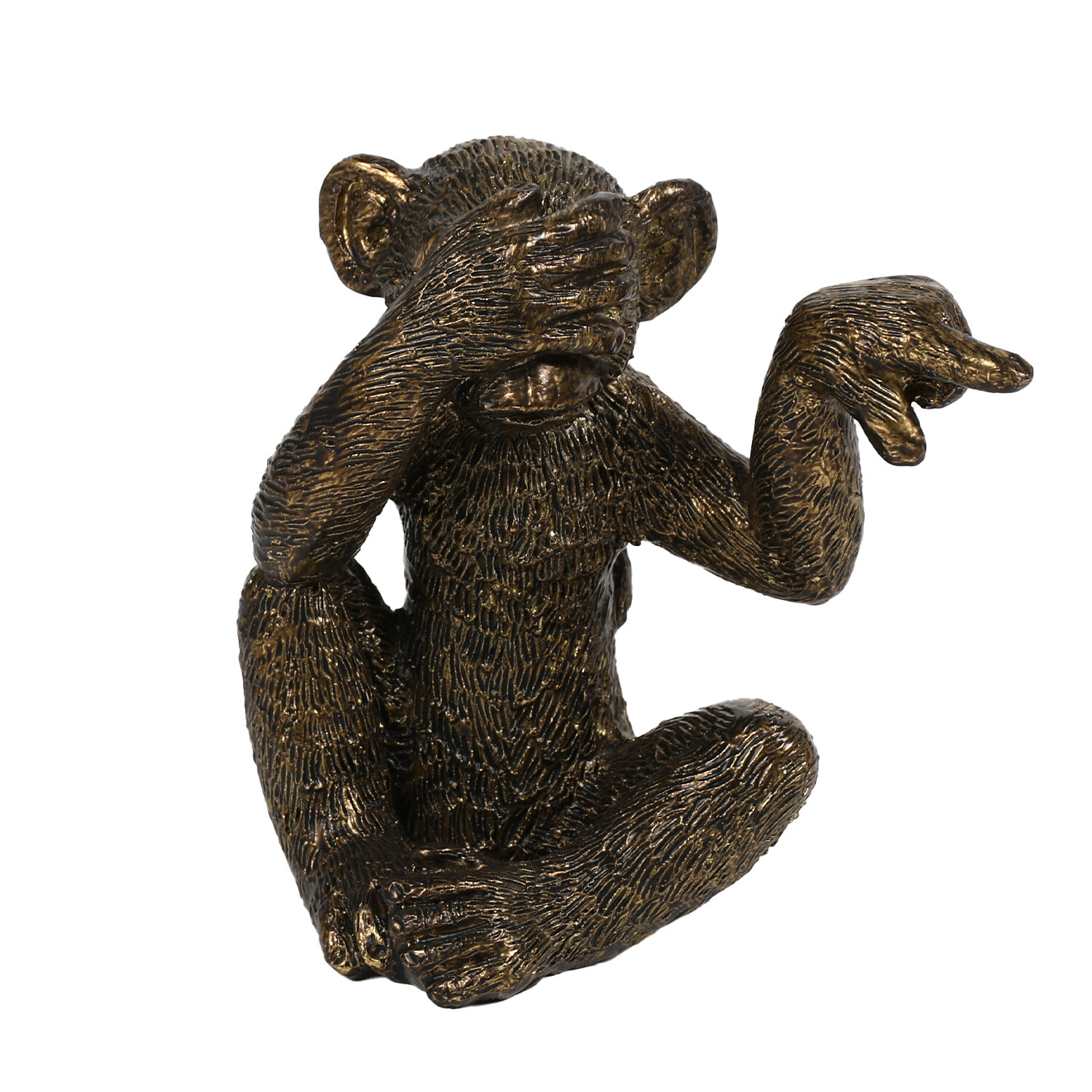 Set of 3 Monkey Ornaments - Brass Image 3