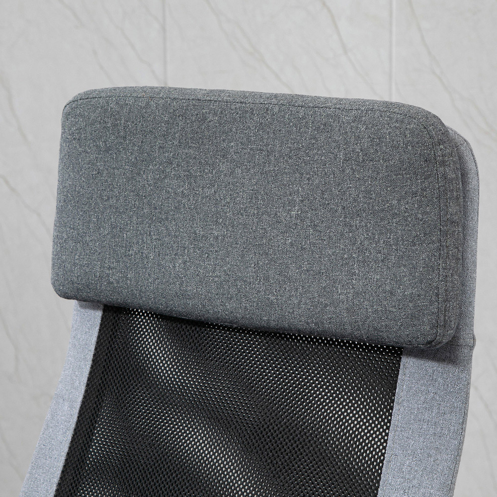 Portland Grey Linen and Mesh Swivel Office Chair Image 3