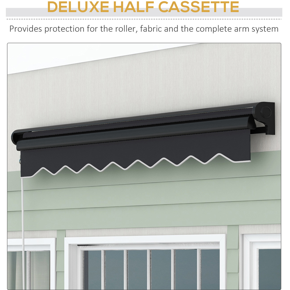 Outsunny Black Retractable Electric Awning with LED Light 2.5 x 2m Image 5