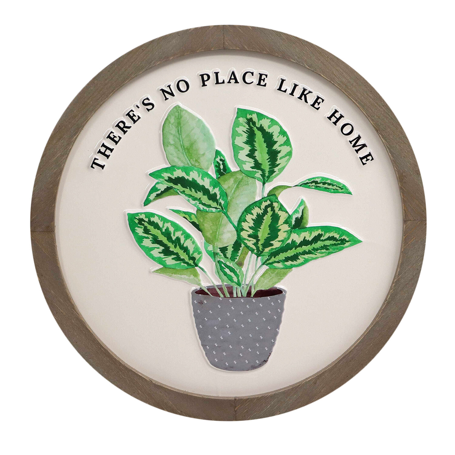 Round Houseplant Embossed Sign - Natural Image 2