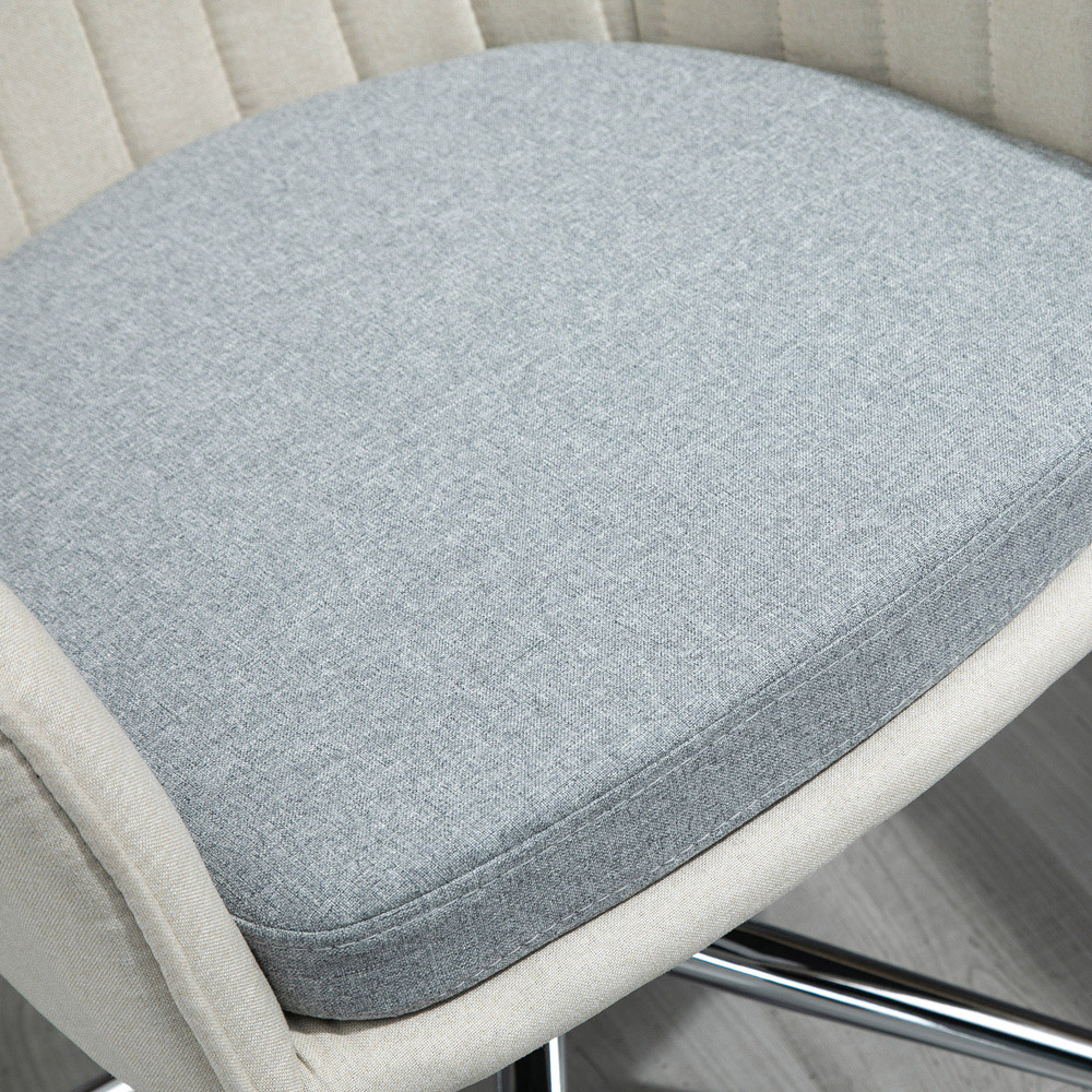Portland Leisure Cream Linen Swivel Office Chair Image 3