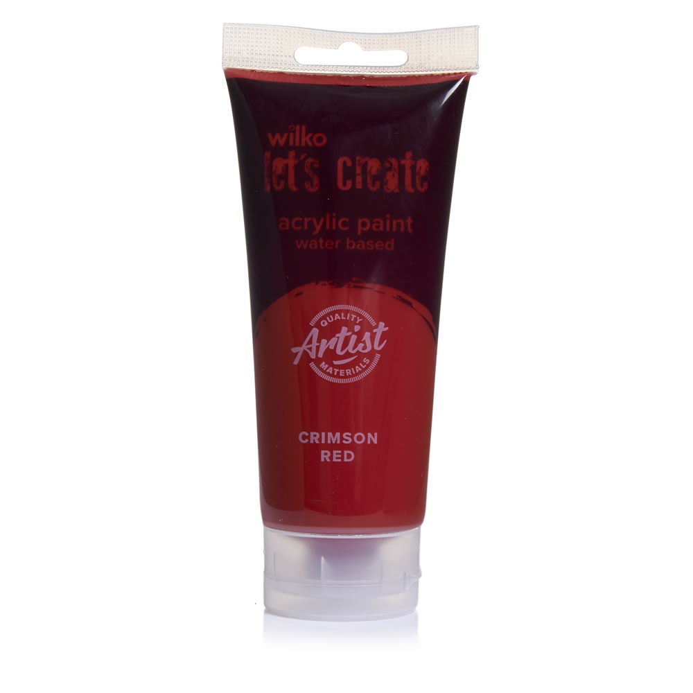 Wilko Let's Create Acrylic Paint Crimson Red 200ml Wilko