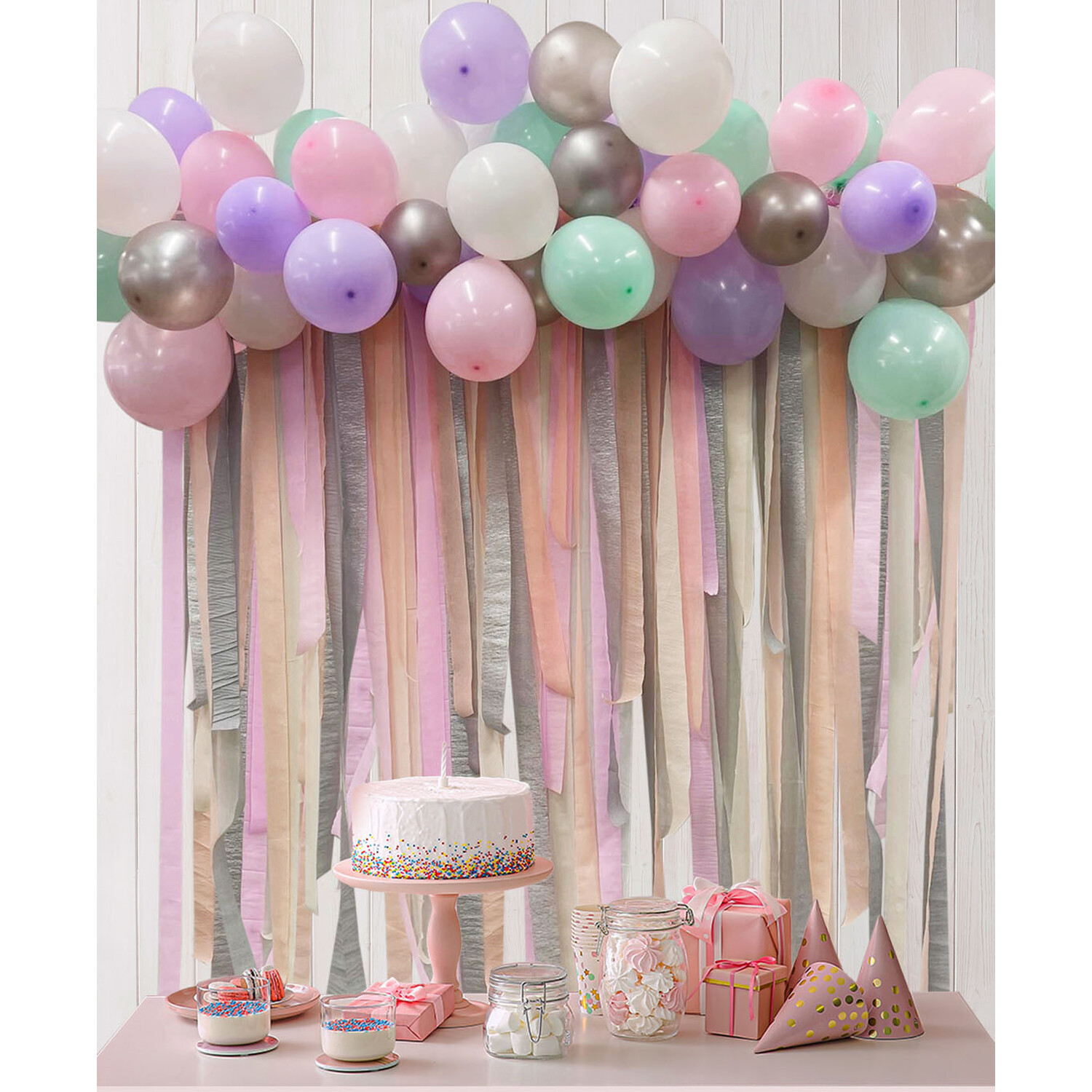 Pastel Balloon and Streamer Kit Image 1