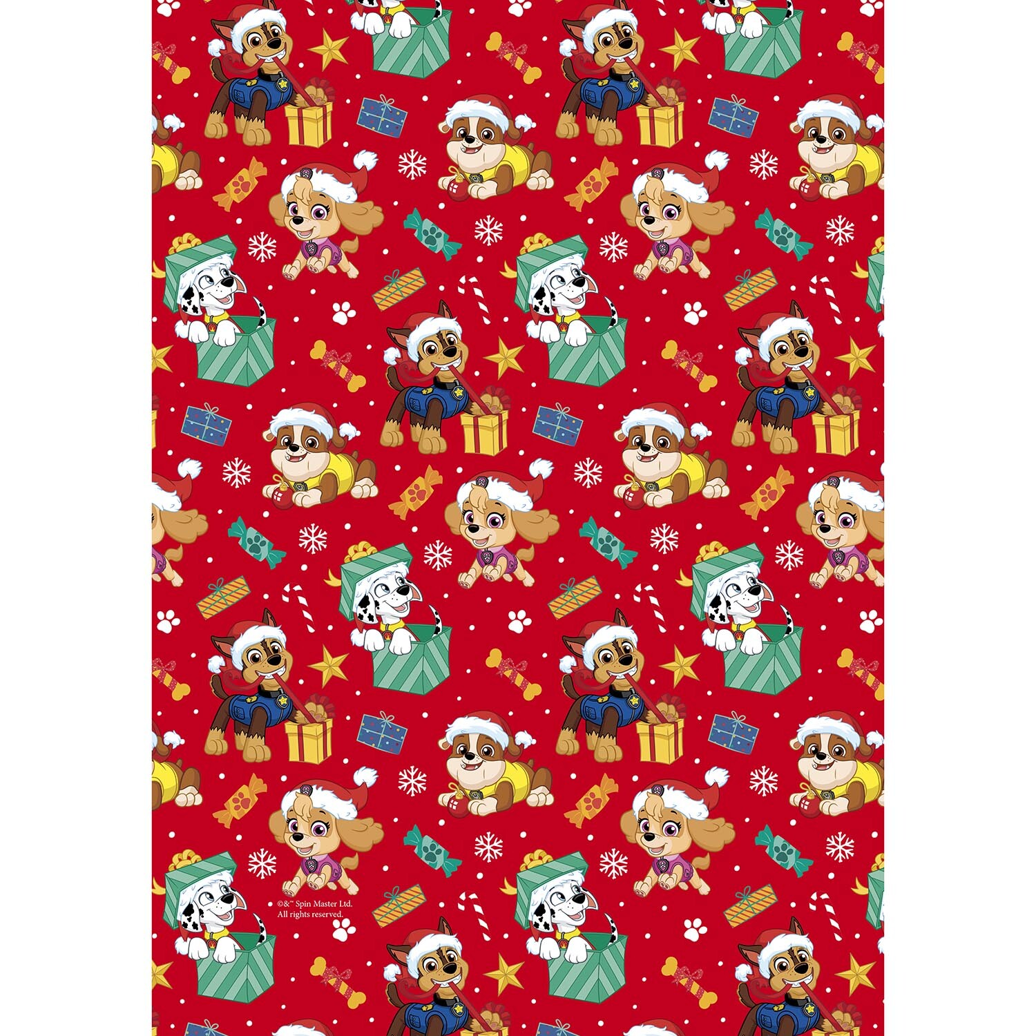 4m Paw Patrol Wrapping Paper - Red Image 2