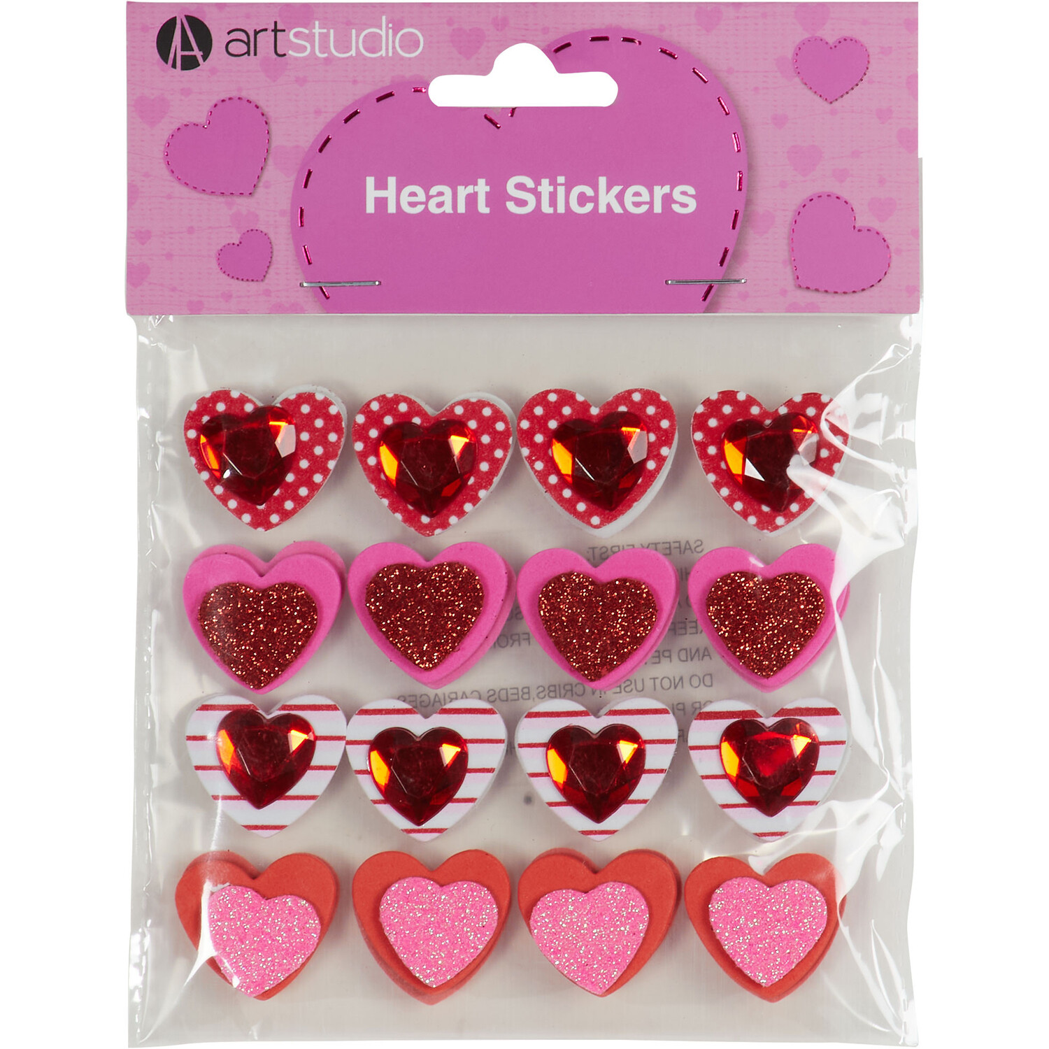 Art Studio Heart Stickers 16 Pack Image 1