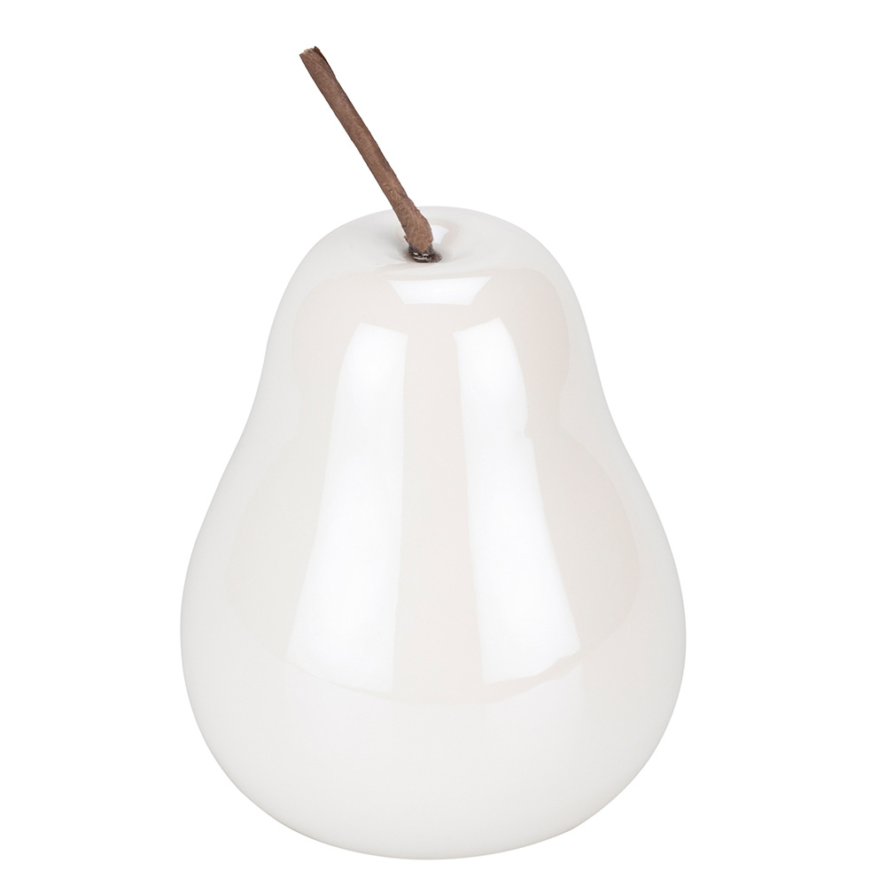 White Ceramic Apple or Pear Ornament Assorted Image 2