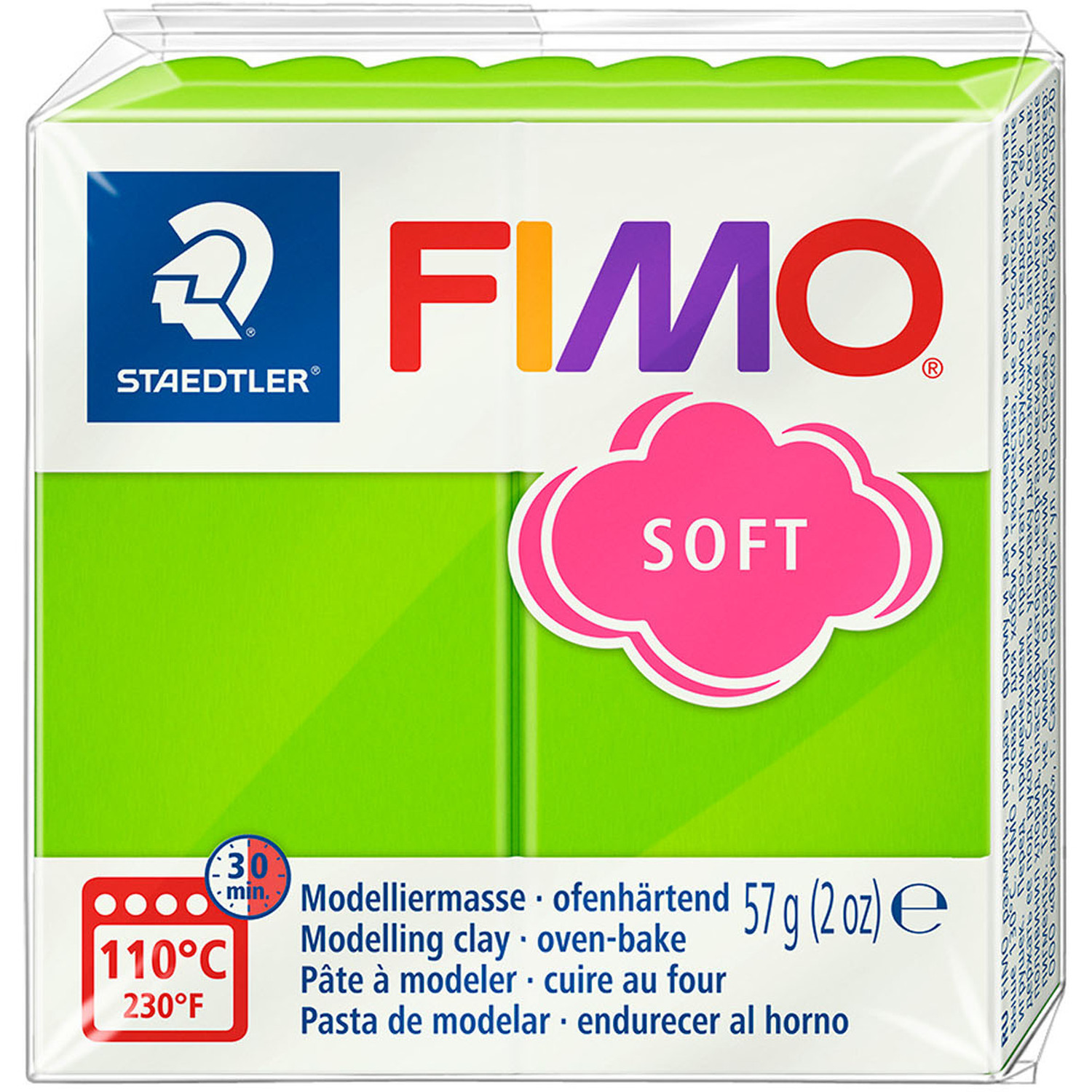 Staedtler FIMO Soft Modelling Clay Block - Apple Green Image 1