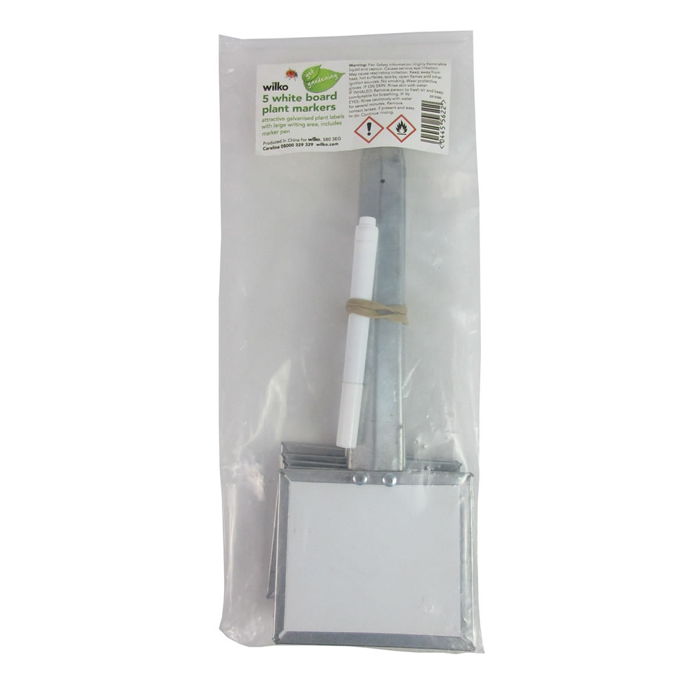 Wilko Whiteboard Plant Markers 5pk Wilko