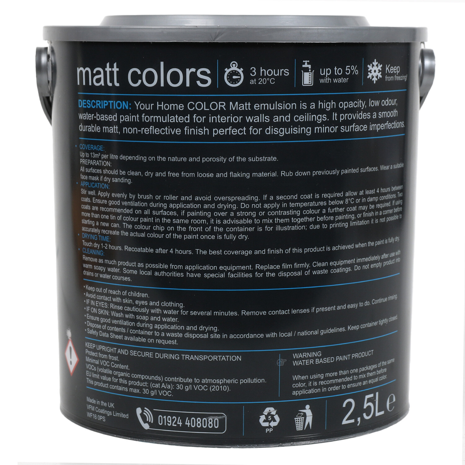 Your Home Walls & Ceilings Sea Salt Matt Emulsion Paint 2.5L Image 2