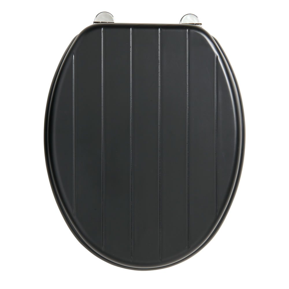 Wilko Groove Black Toilet Seat Wilko