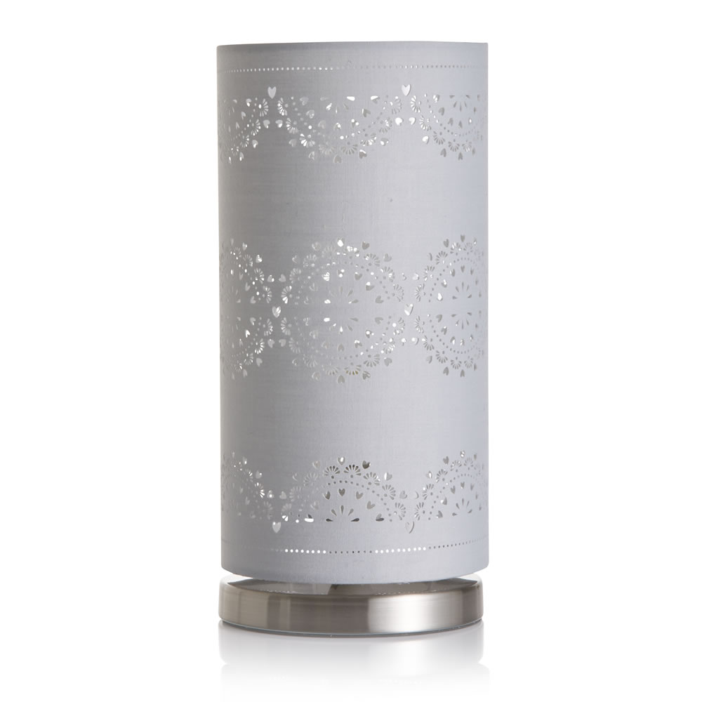 Wilko Grey Laser Cut Table Lamp Wilko