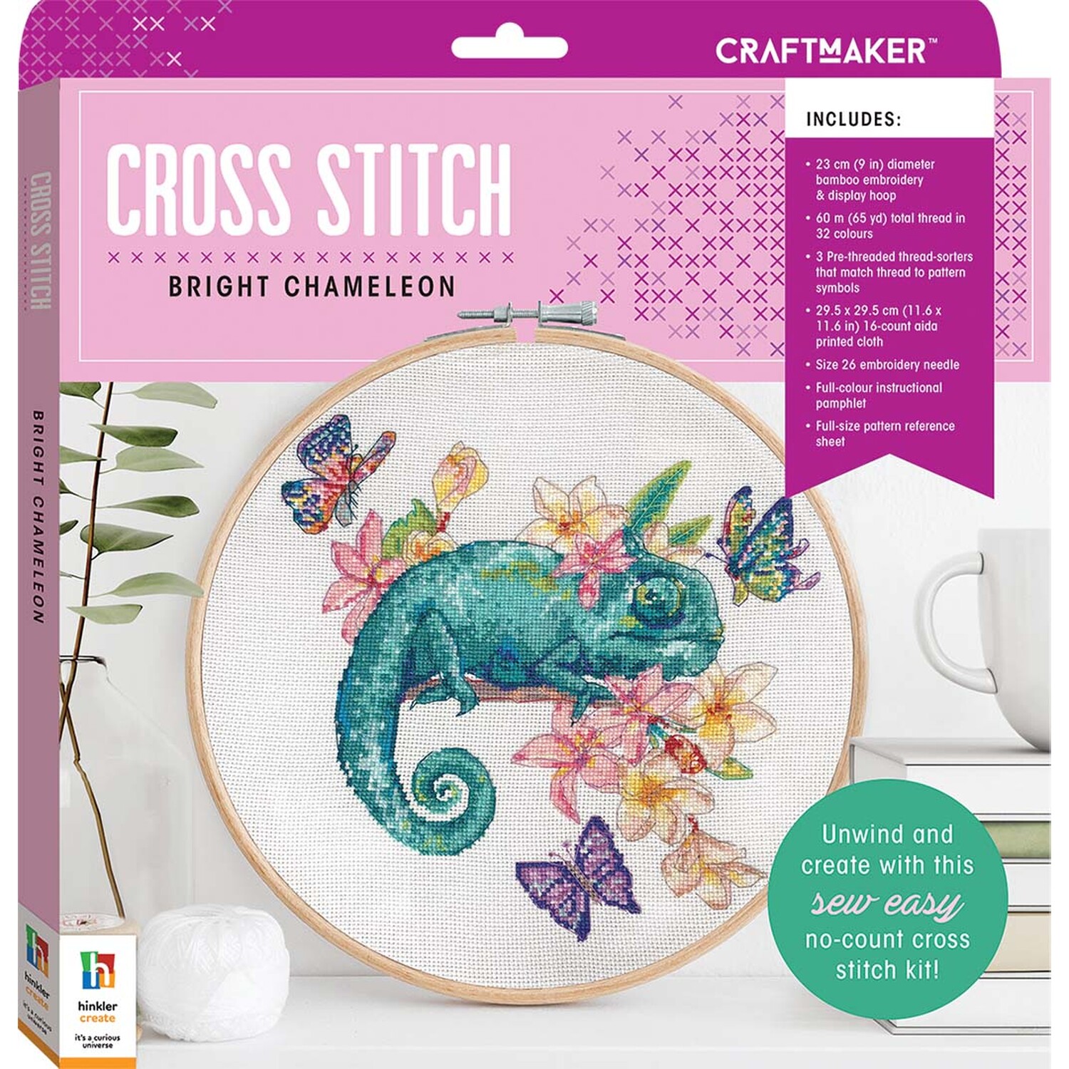 Craftmaker Cross Stitch Kit - Bright Chameleon Image
