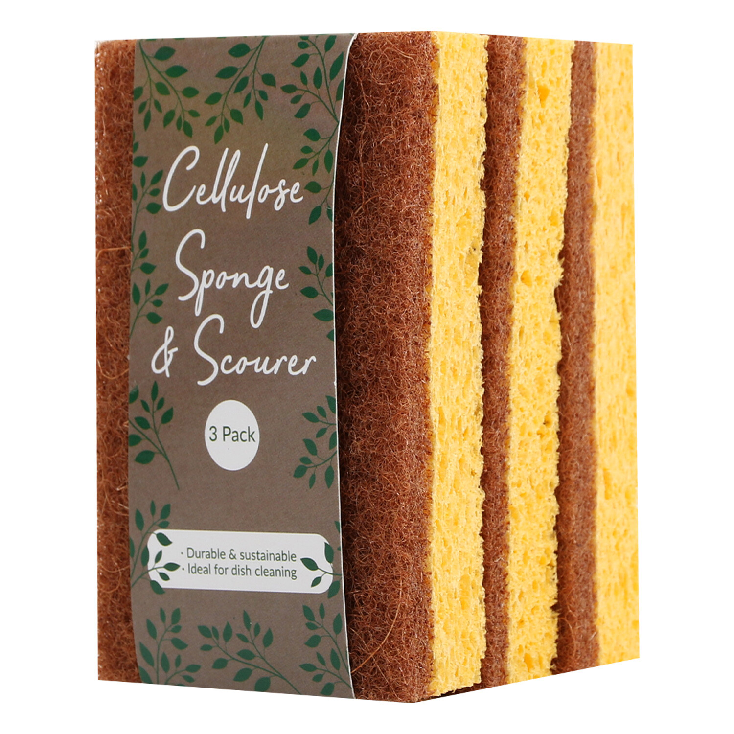 Pack of 3 Cellulose Sponge Scourers - Yellow Image