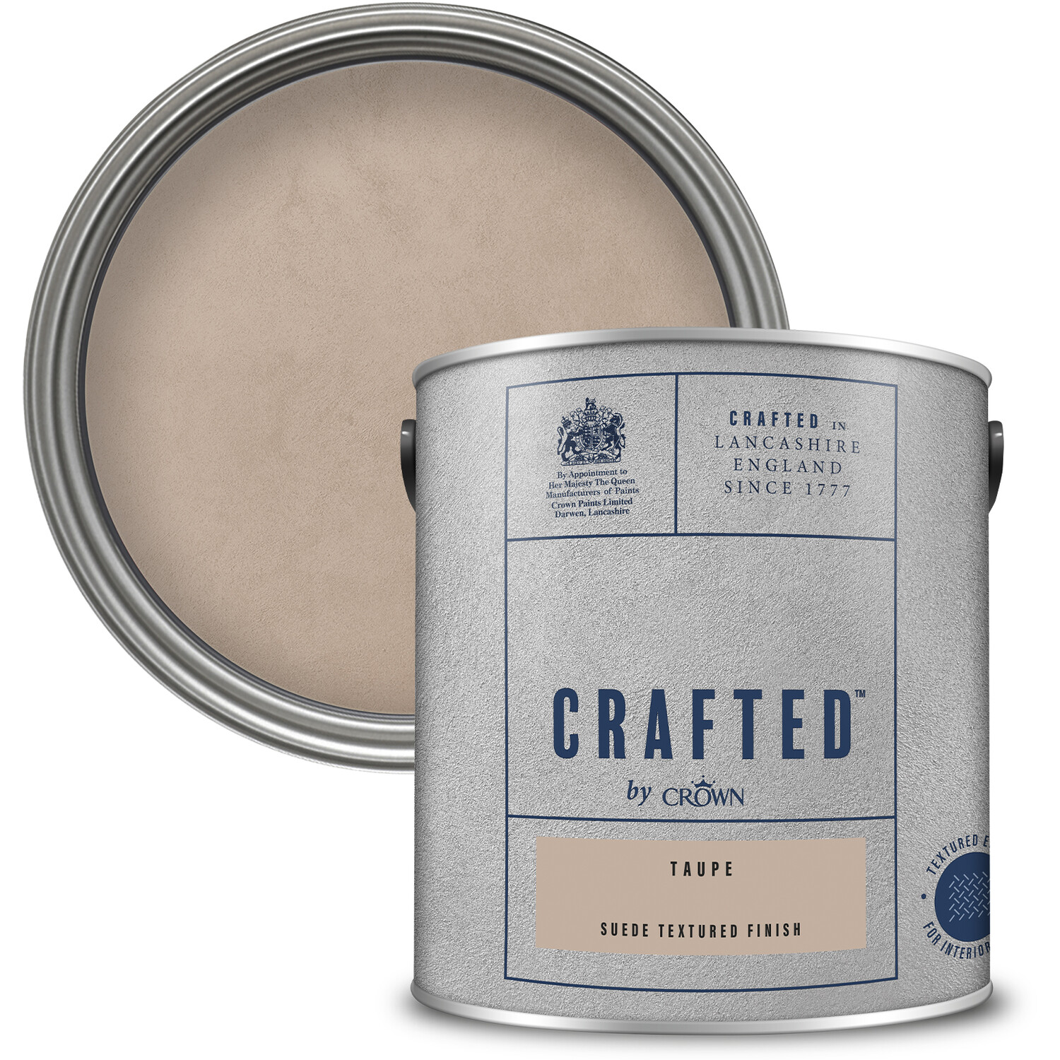 Crown Crafted Walls Taupe Suede Textured Finish Paint 2.5L Image 1