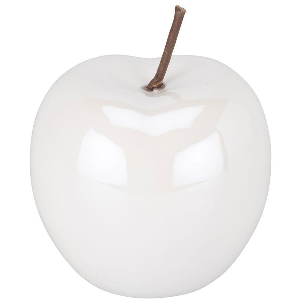 White Ceramic Apple or Pear Ornament Assorted Image 3