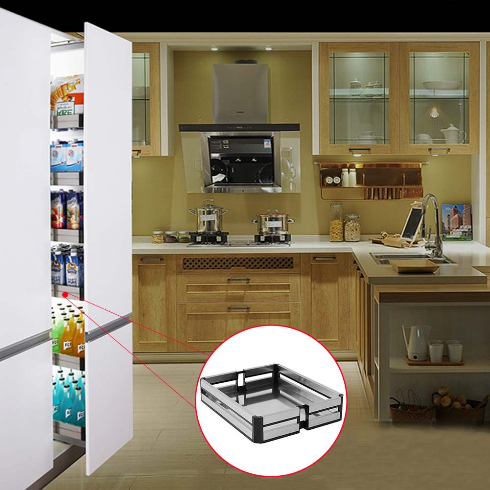 Living and Home Tall Metal Mesh Slide Rail Panel Kitchen Basket Cabinet Image 7