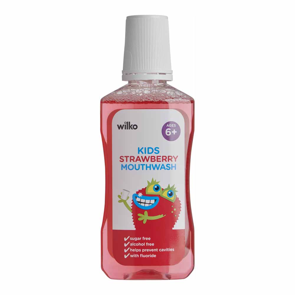 Wilko Kids Mouthwash Strawberry 300ml Image