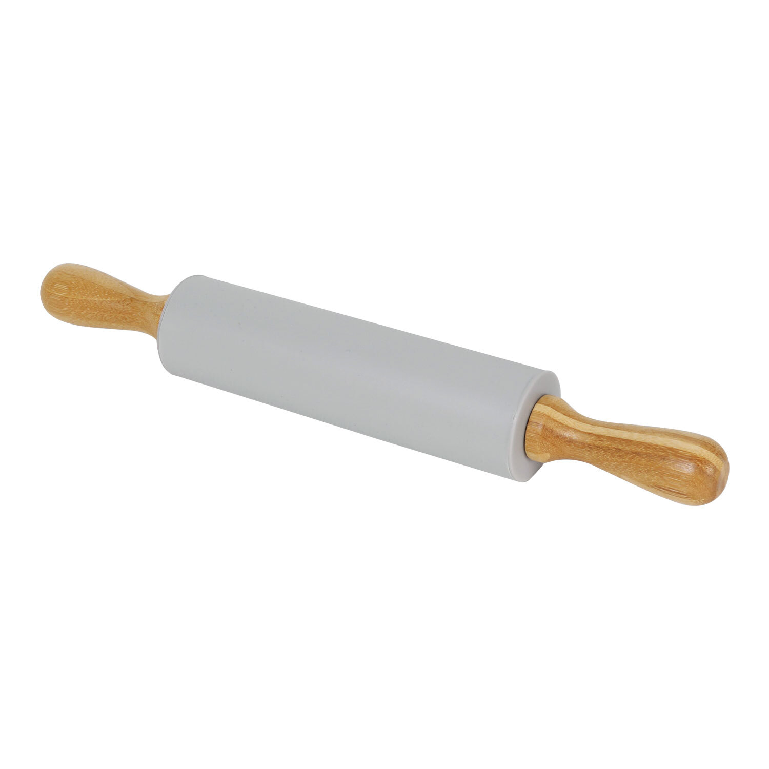 Single Silicone Rolling Pin with Bamboo Handles in Assorted styles Image 1