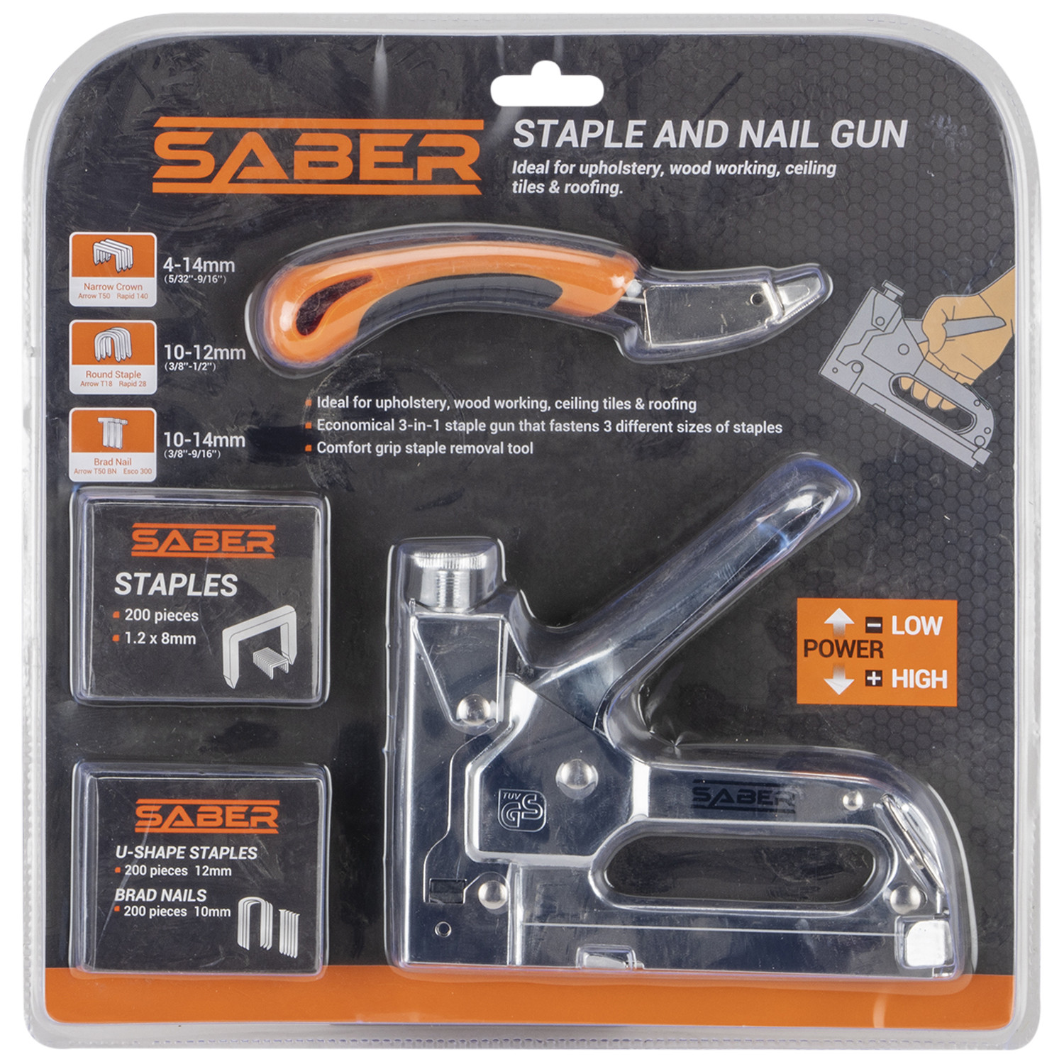 Saber Staple Gun with Nails and Nail Remover Tool Image