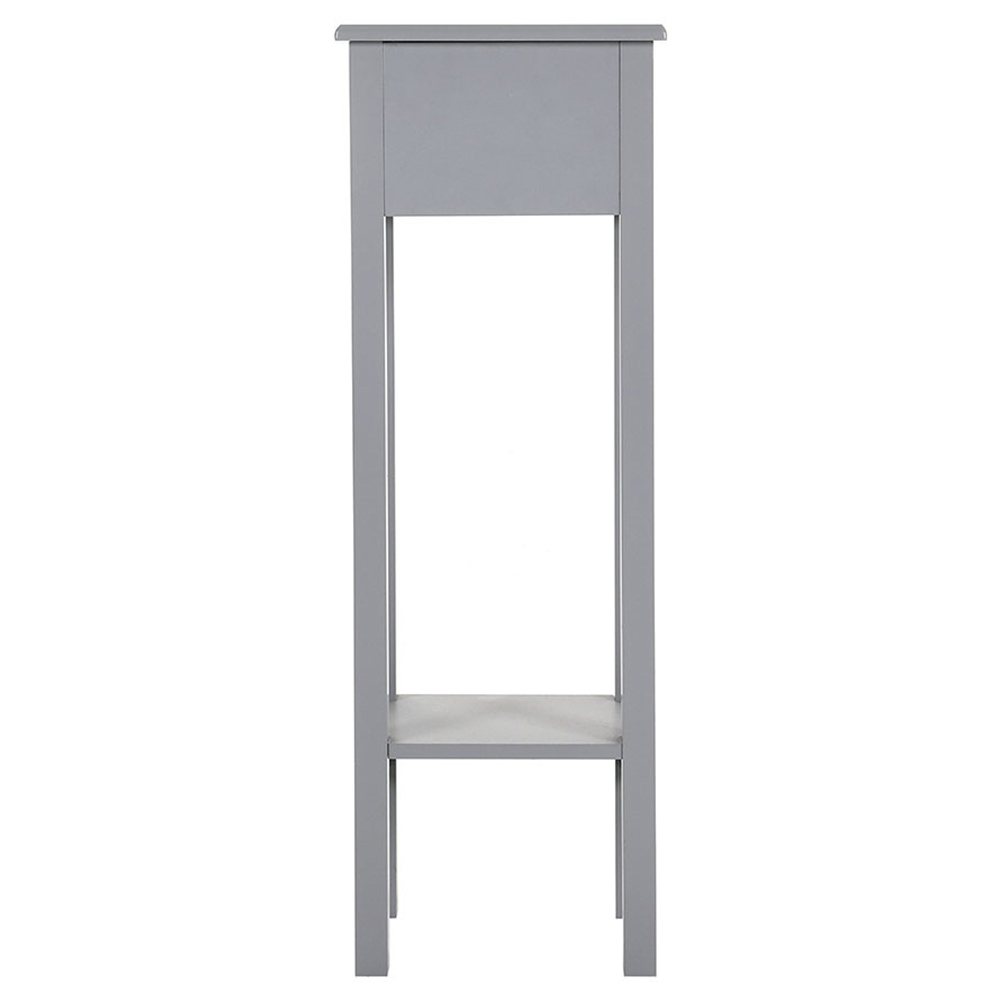 Living and Home Grey Wooden Plant Stand with Drawer Image 3