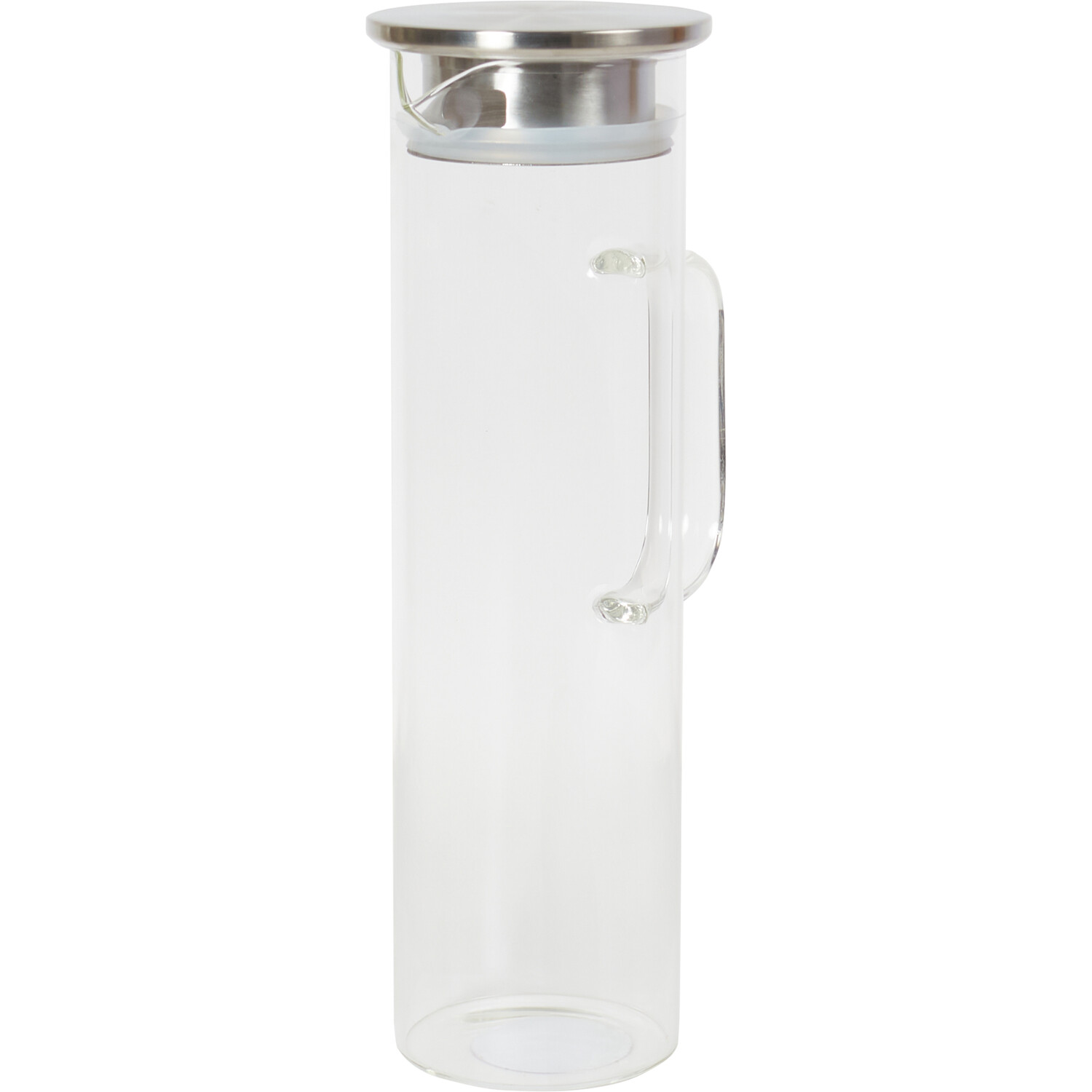 1.2L Glass Jug with Stainless Steel Lid - Clear Image 2