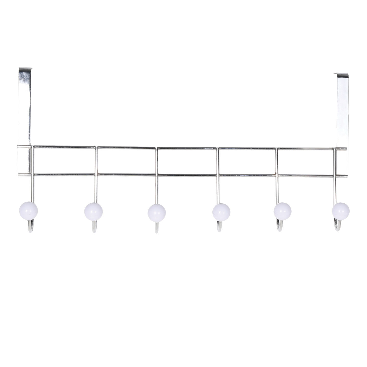 Decorails Silver and Chrome 6 Hook Hanging Rail Image