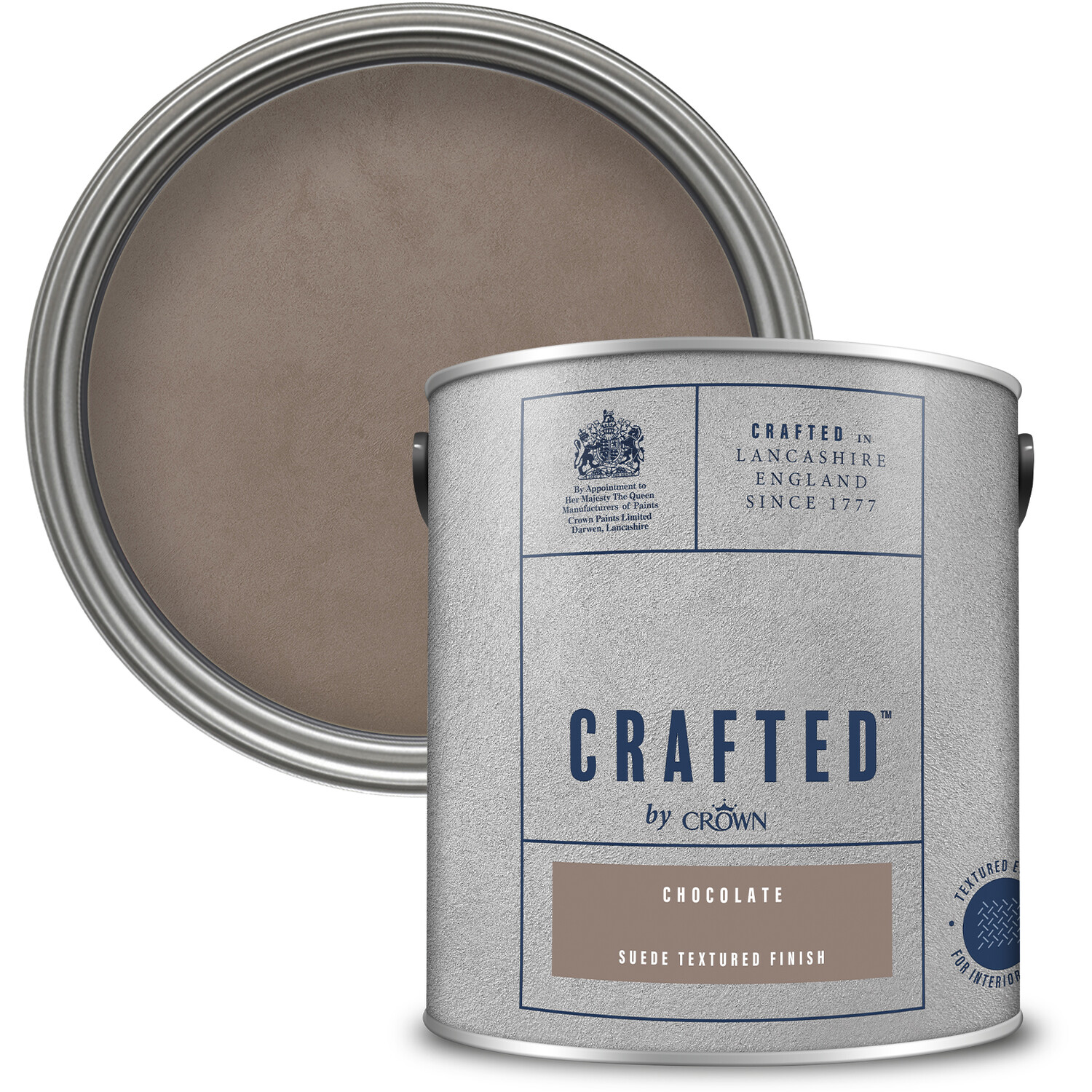 Crown Crafted Walls Chocolate Suede Textured Finish Paint 2.5L Image 1