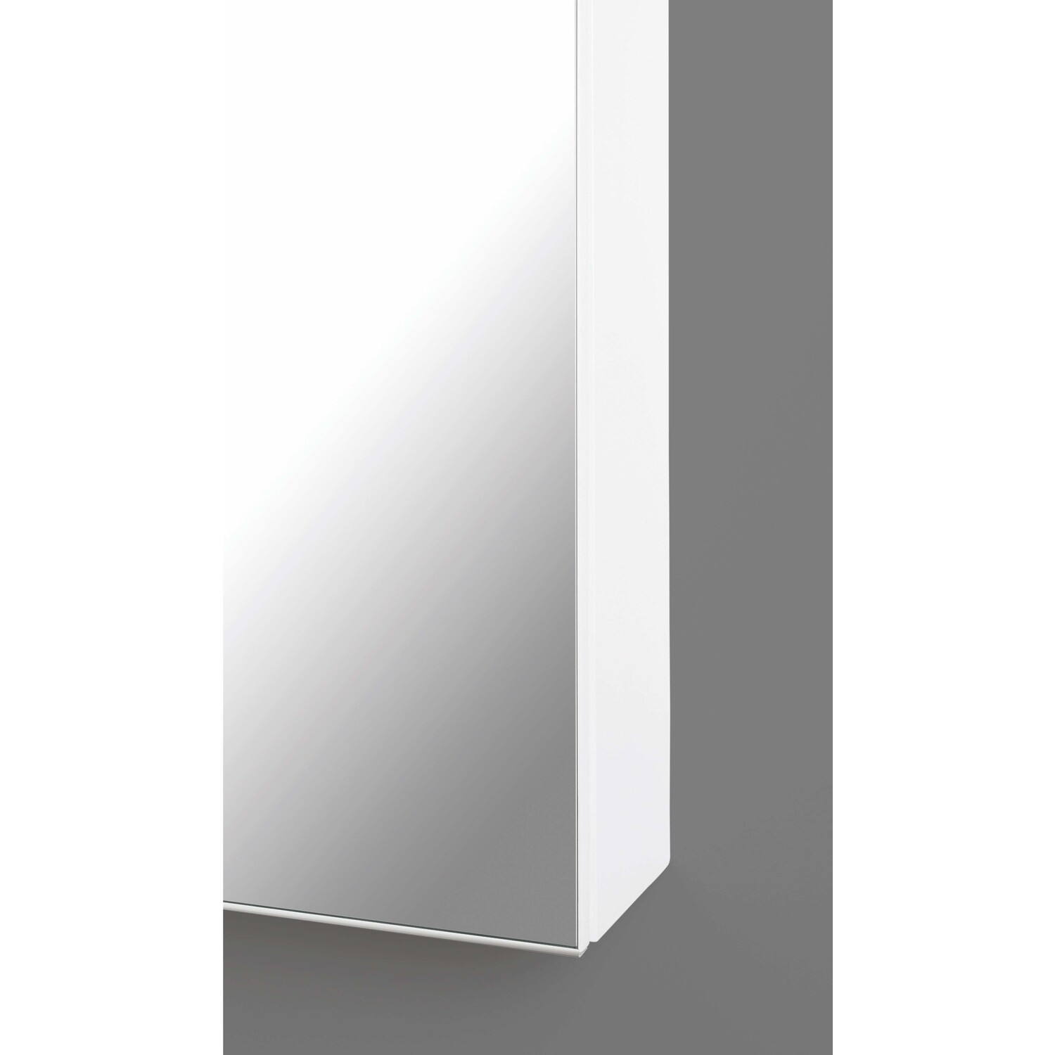 High Gloss Single Mirror Wall Cabinet - White Image 3