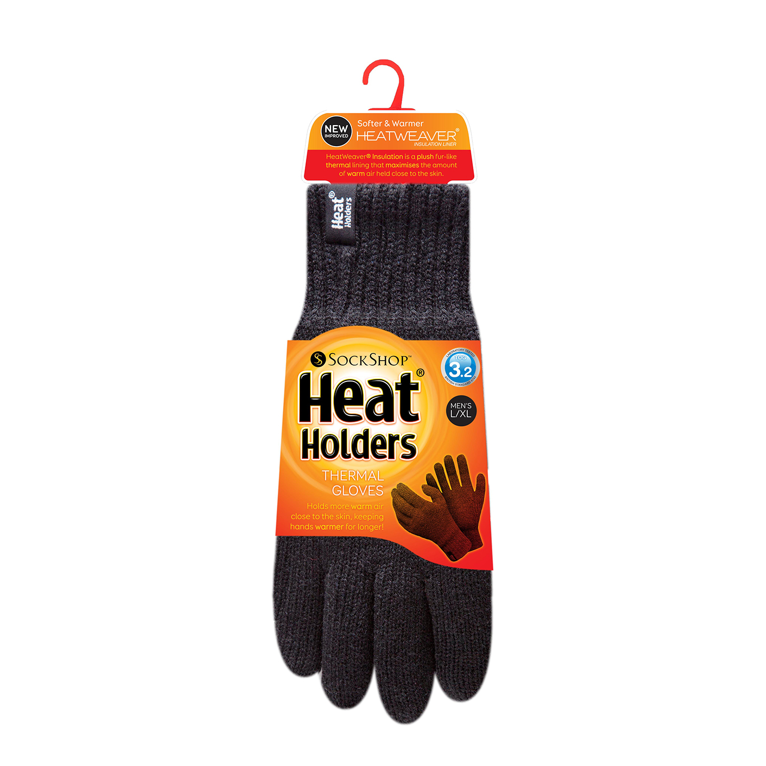 SockShoop Heat Holders Grey Mens Gloves Image 1