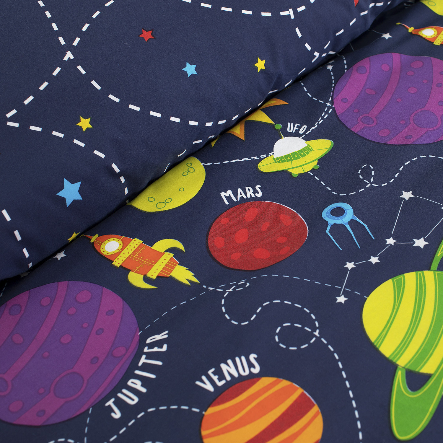 Sleep in Space Single Glow In The Dark Duvet Cover and Pillowcase Set Image 4