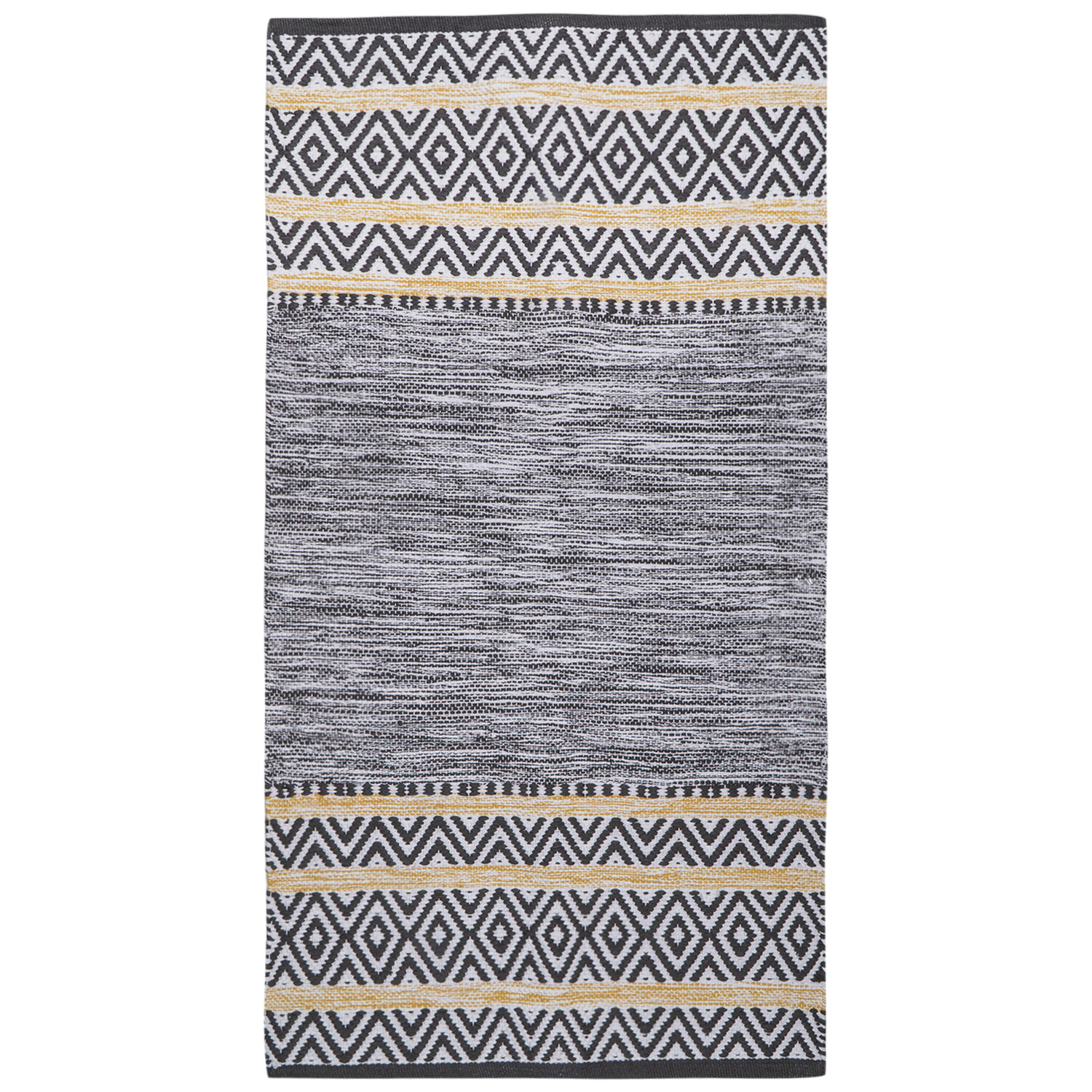 Crysta Rug  - Monochrome with ochre / Large Image