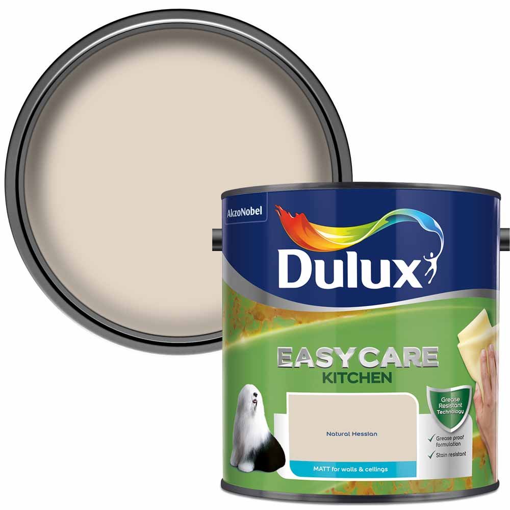 Dulux Easycare Kitchen Natural Hessian Matt Emulsion Paint 2.5L Image 1