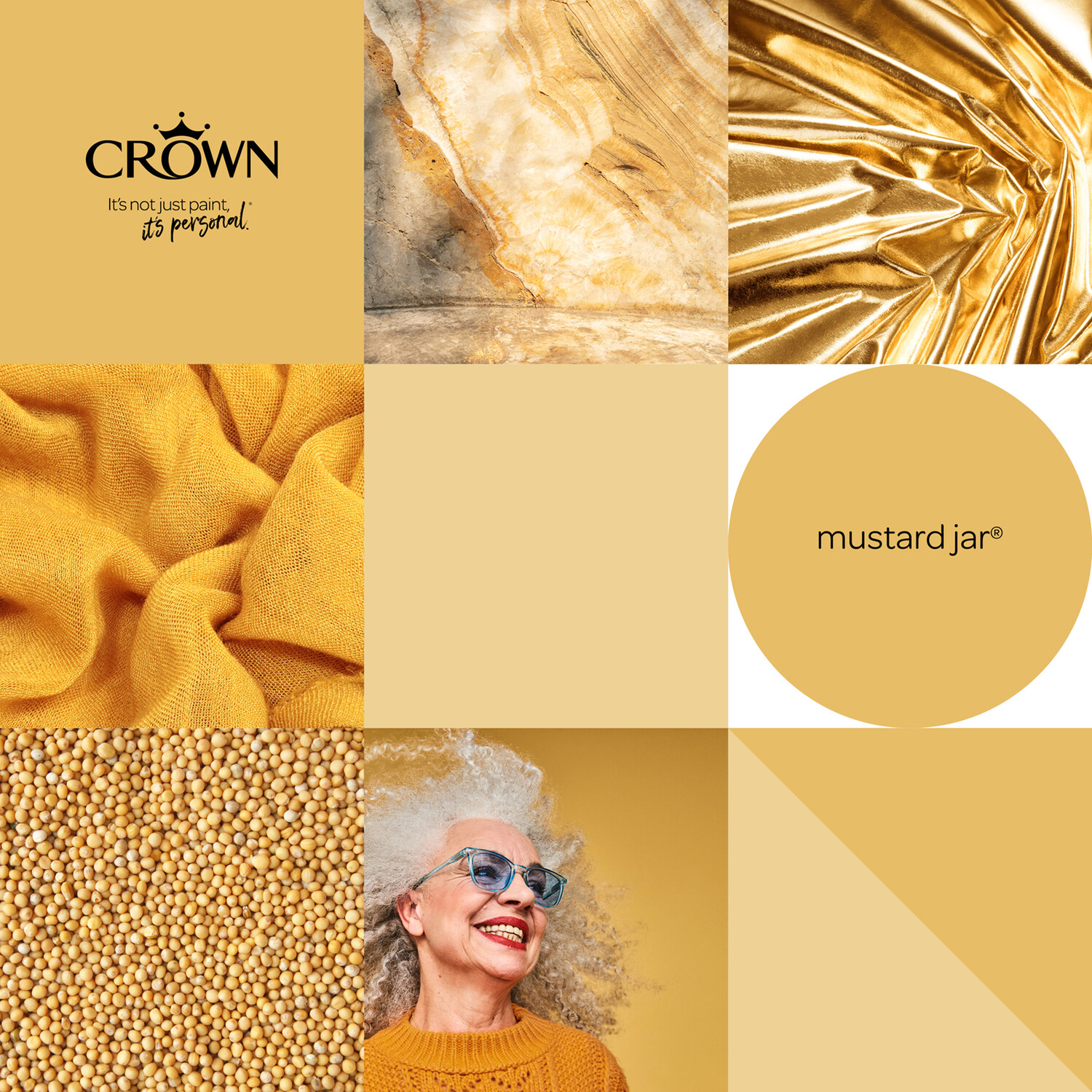 Crown Walls & Ceilings Mustard Jar Mid Sheen Emulsion Paint 2.5L Image 7