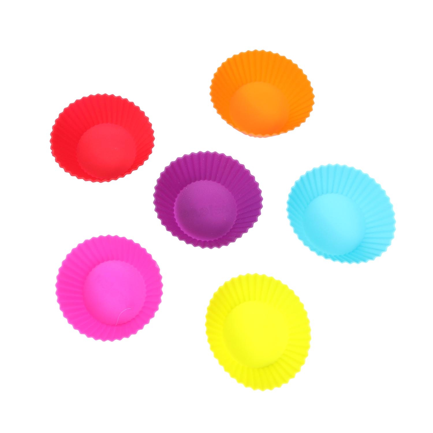 Pack of Six Kids Silicone Round Cupcake Moulds Image 1