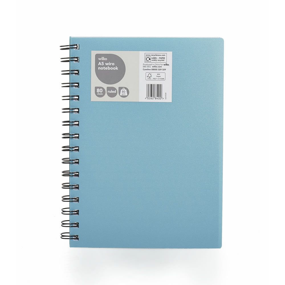Wilko Wiro Notebook A5 Ruled 80 Sheets 80gsm Wilko