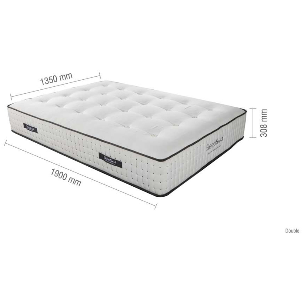 SleepSoul Harmony Double White 1000 Pocket Sprung Memory Foam Mattress Image 9
