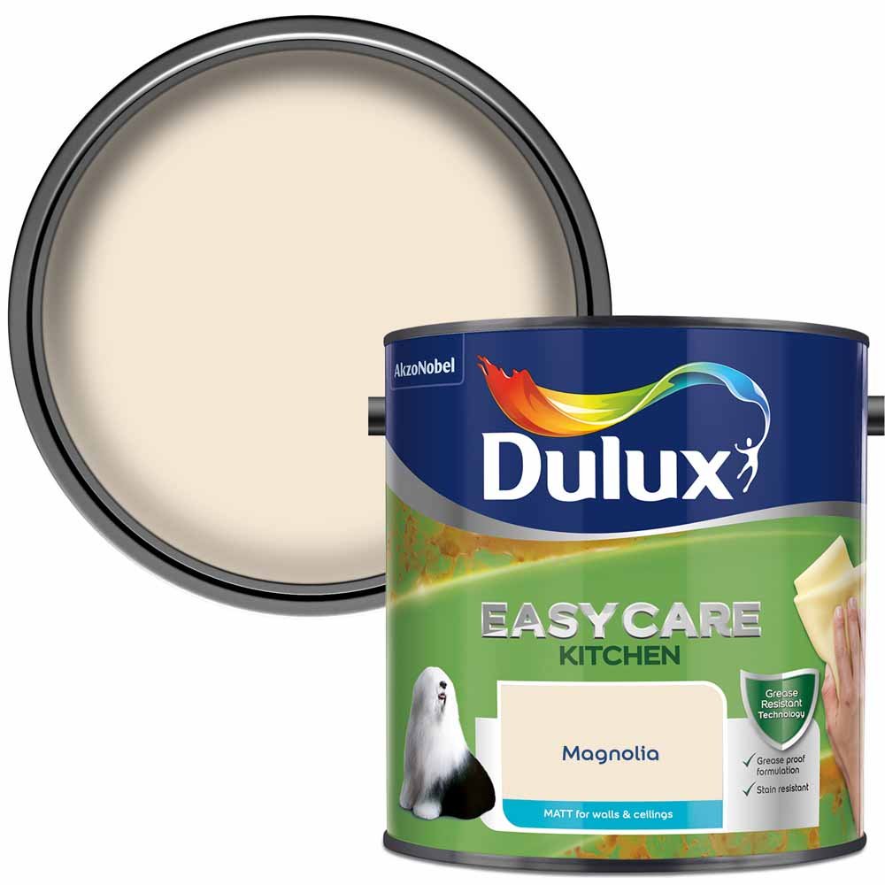 Dulux Easycare Kitchen Magnolia Matt Emulsion Paint 2.5L Image 1