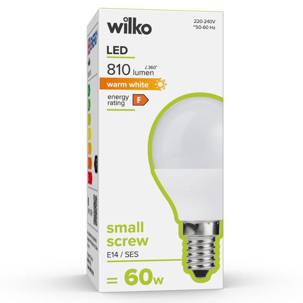 Wilko LED Round Bulb 810L E14 Warm White 1pk Image 1