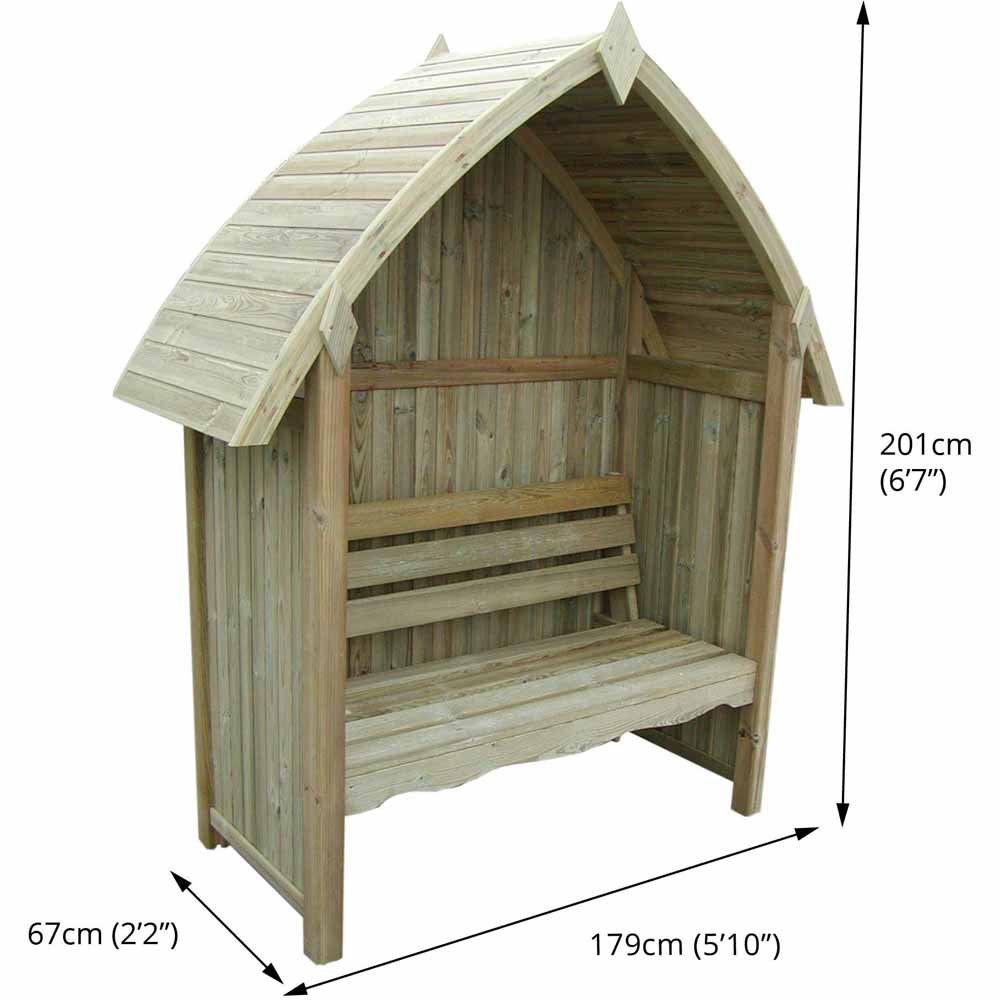 Mercia 2 Seater 6.5 x 5.8 x 2.2ft Arched Arbour Image 3