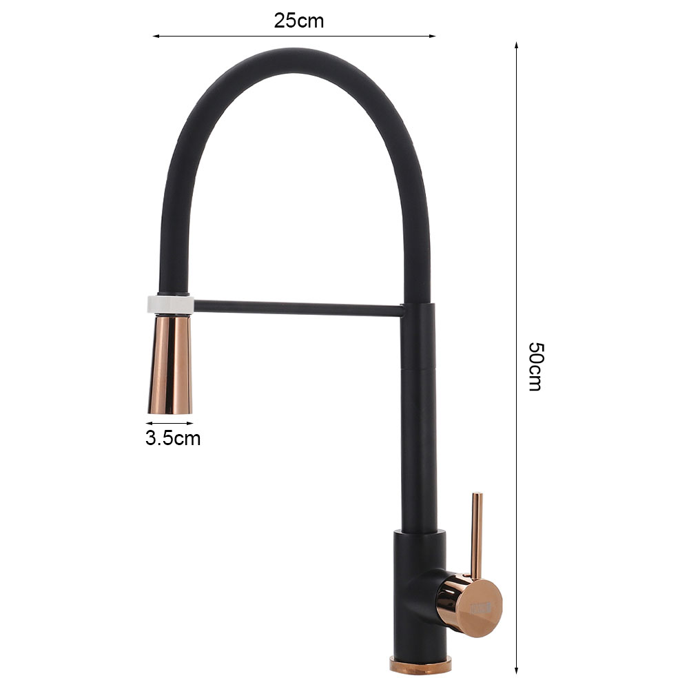 Living and Home Black and Rose Gold Single Lever Mono Kitchen Tap Image 7