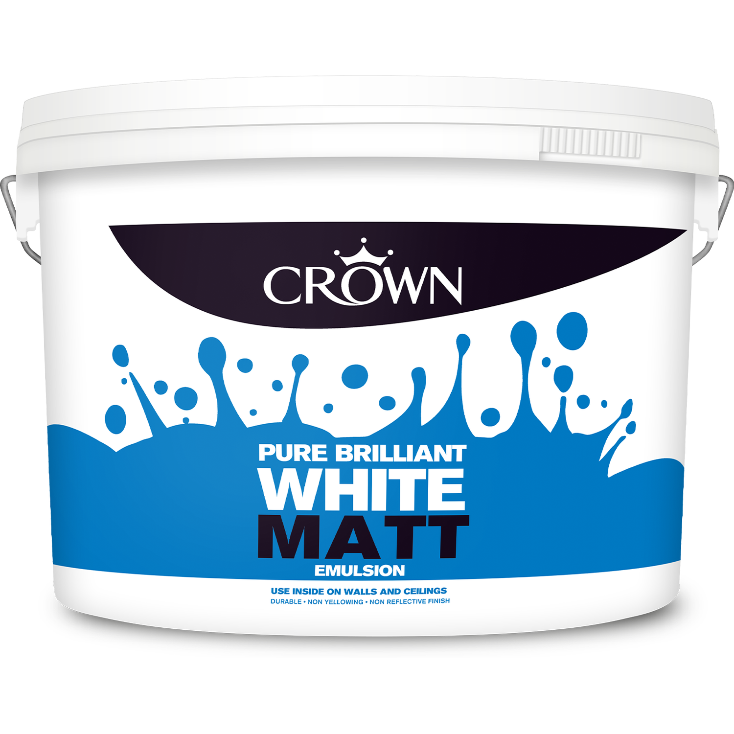 Crown Walls & Ceilings Pure Brilliant White Standard Matt Emulsion Paint 10L Image 2